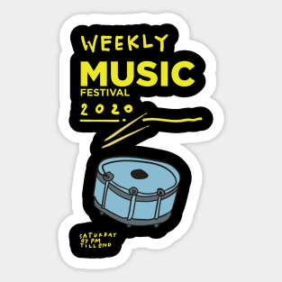 Weekly Music and drum Sticker